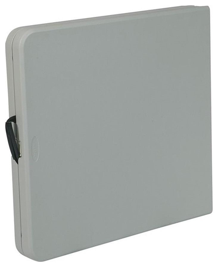 5 foot Light Gray Resin Multi Purpose Center Fold Table with Wheels