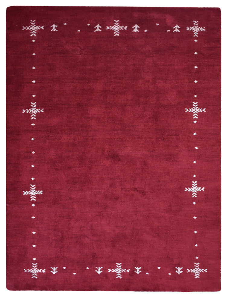 HAND KNOTTED LOOM SILK ECO-FRIENDLY AREA RUGS -6'x9',Rectangle,Red,Contemporary