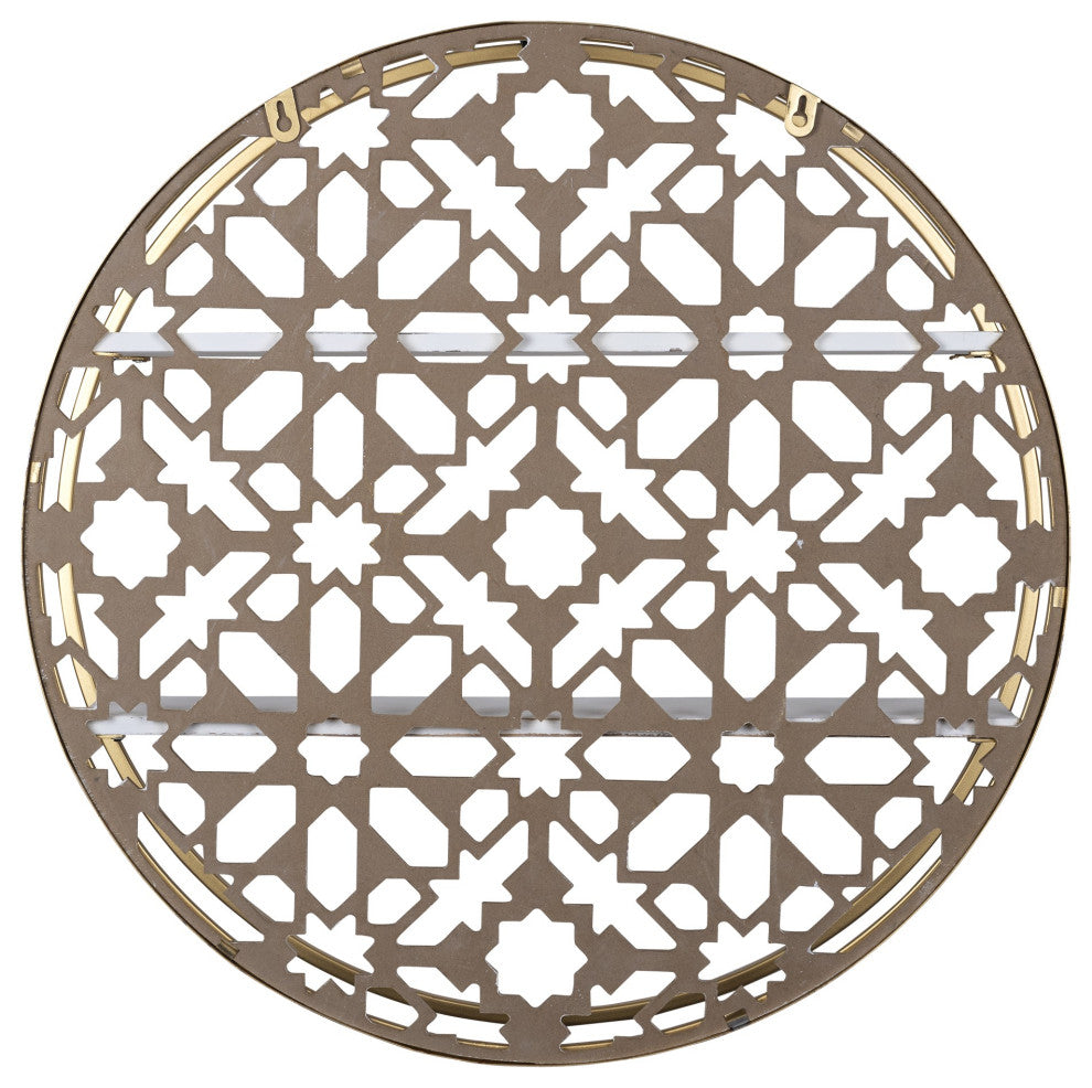 Gold Metal Moraccan Design Wall Shelves