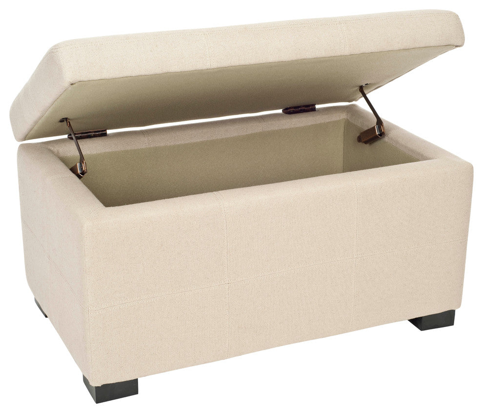 Safavieh Maiden Tufted Storage Bench, Small, Taupe Linen