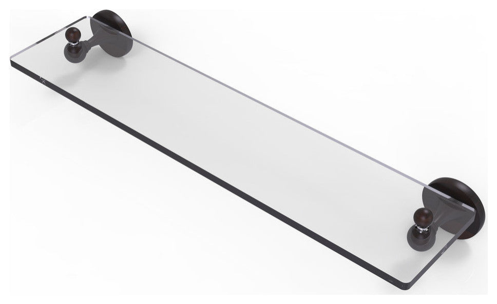 Shadwell 22" Glass Vanity Shelf with Beveled Edges, Venetian Bronze