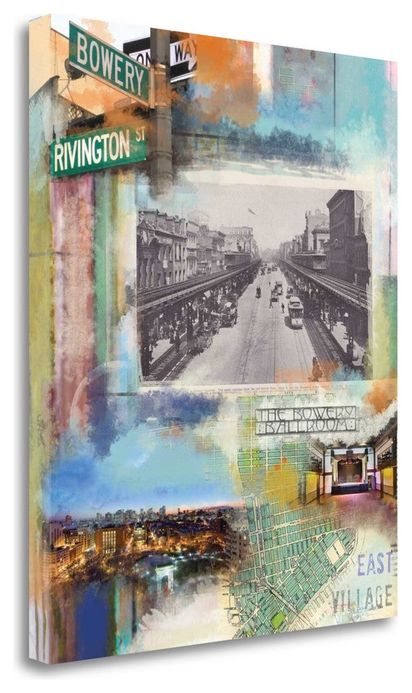 "Bowery Collage" By Andrew Sullivan, Giclee Print on Gallery Wrap Canvas