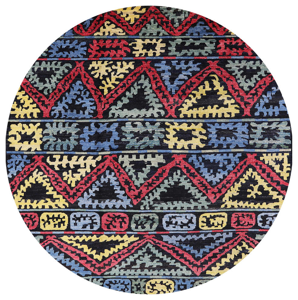 Ahgly Company Indoor Round Mid-Century Modern Area Rugs, 7' Round
