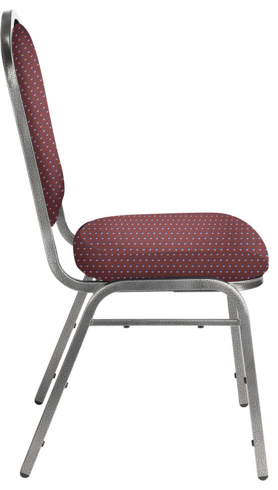 NPS 9300 Fabric Stack Chair, Diamond Burgundy Seat/Silvervein Frame