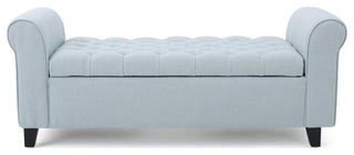 GDF Studio Keiko Contemporary Rolled Arm Fabric Storage Ottoman Bench