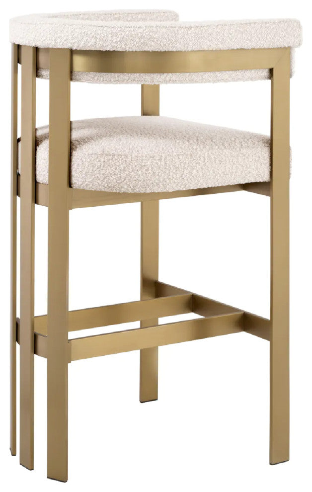 Modern Curved Bar Stool, Eichholtz Clubhouse, White