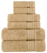 Camel 6-Piece Turkish Cotton Towel Set
