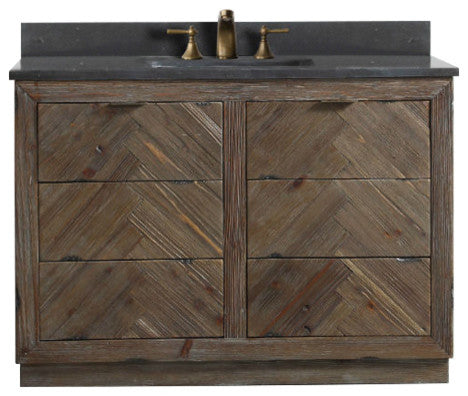 Legion Furniture Single Sink Vanity, Rustic Brown, 48"
