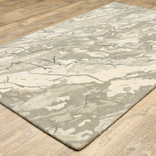 Athena Abstract Grain Beige/ Ivory Hand-Tufted Wool Rug 8' x 10'