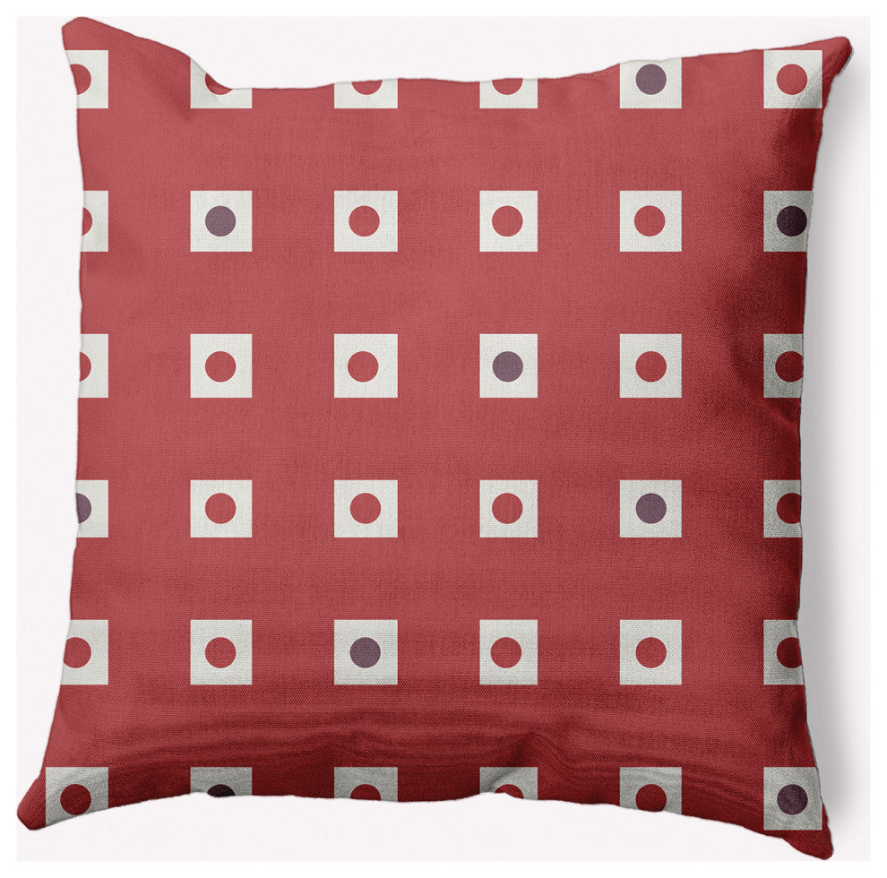 16x16" Li'l Boxes Nautical Decorative Indoor Pillow, Ligonberry Red