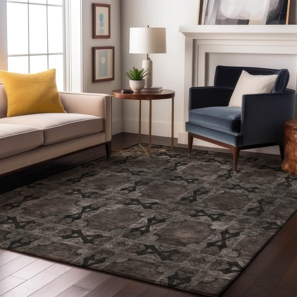 Premium Machine Washable Mayfield AMF564 Gray 9' x 12' Rug