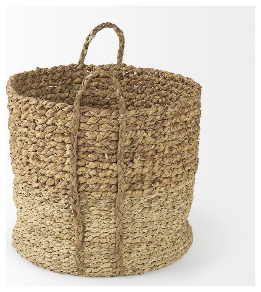 Set of Three Two Tone Wicker Storage Baskets