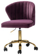 Swivel Task Chair With Tufted Back, Purple