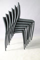 Stackable Dining Chair With PU Seat and Legs, Set of 4, Dark Gray