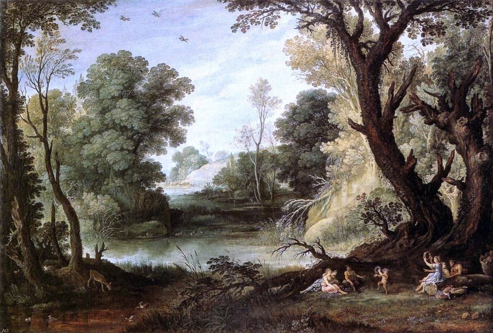 Paul Bril Landscape With Nymphs and Satyrs, Gallery Wrapped Canvas, 18"x27"