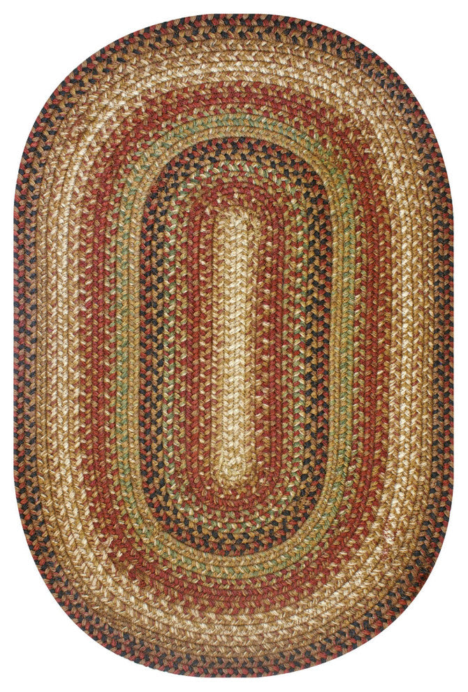 Homespice Decor Gingerbread Jute Braided Rug 20x30" Oval