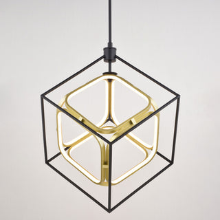 Anson 1-Light Integrated LED Geometric Matte Black/Gold Pendant Light