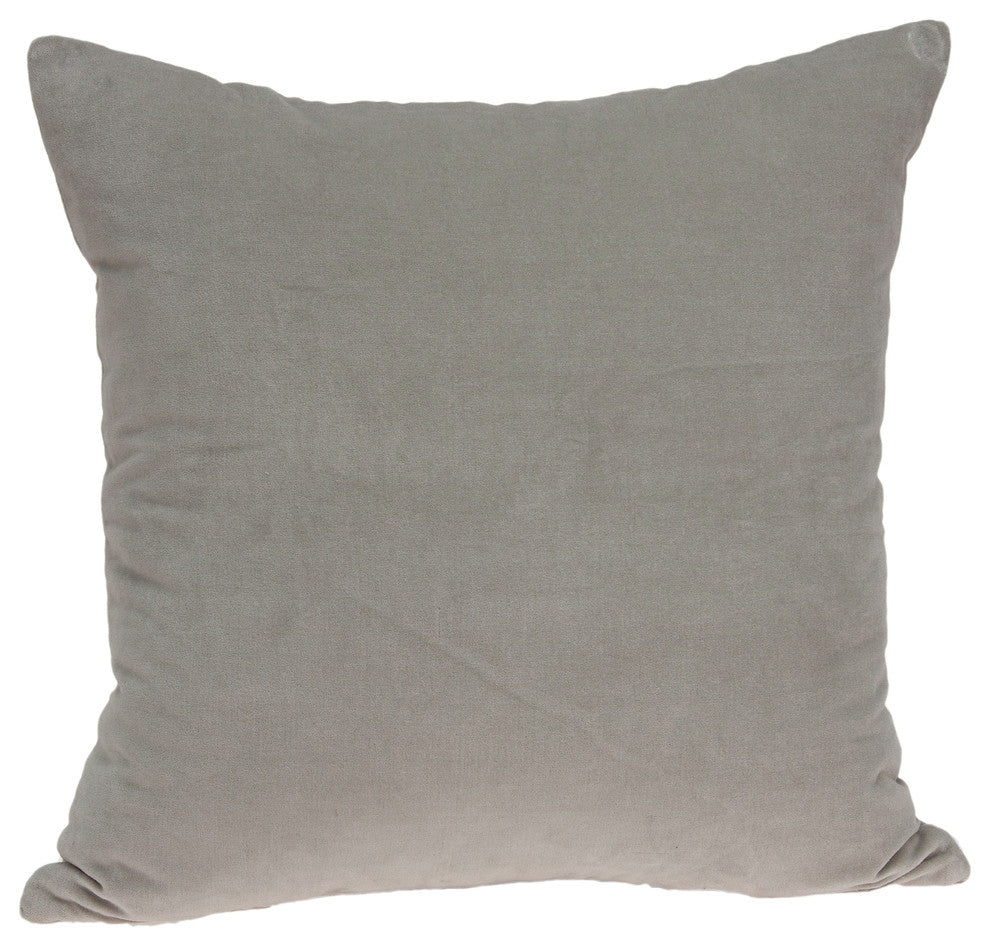 Parkland Collection Emma Transitional Gray Solid Pillow Cover With Poly Insert