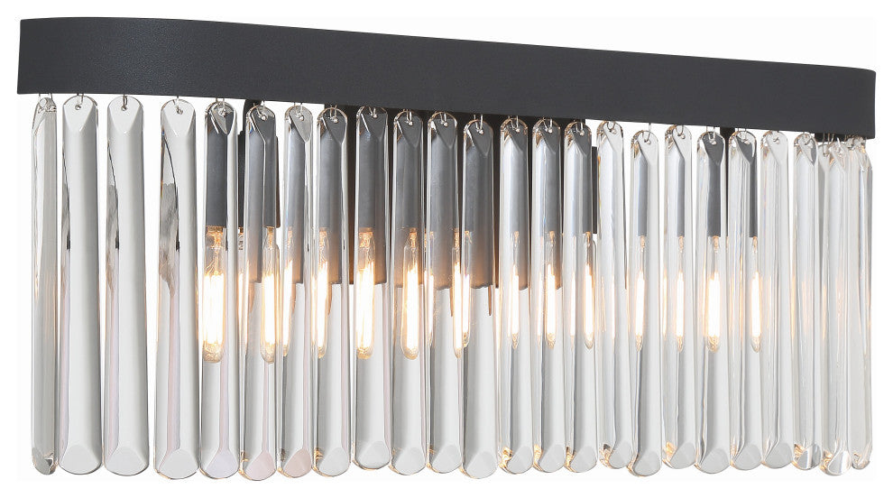 Emory 4-Light Black Forged Bathroom Vanity, Clear Glass