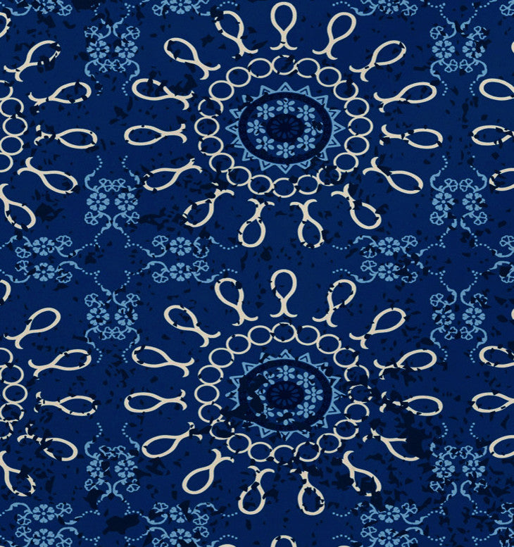 Sun Tile Geometric Print Placemat, Set of 4, Blue