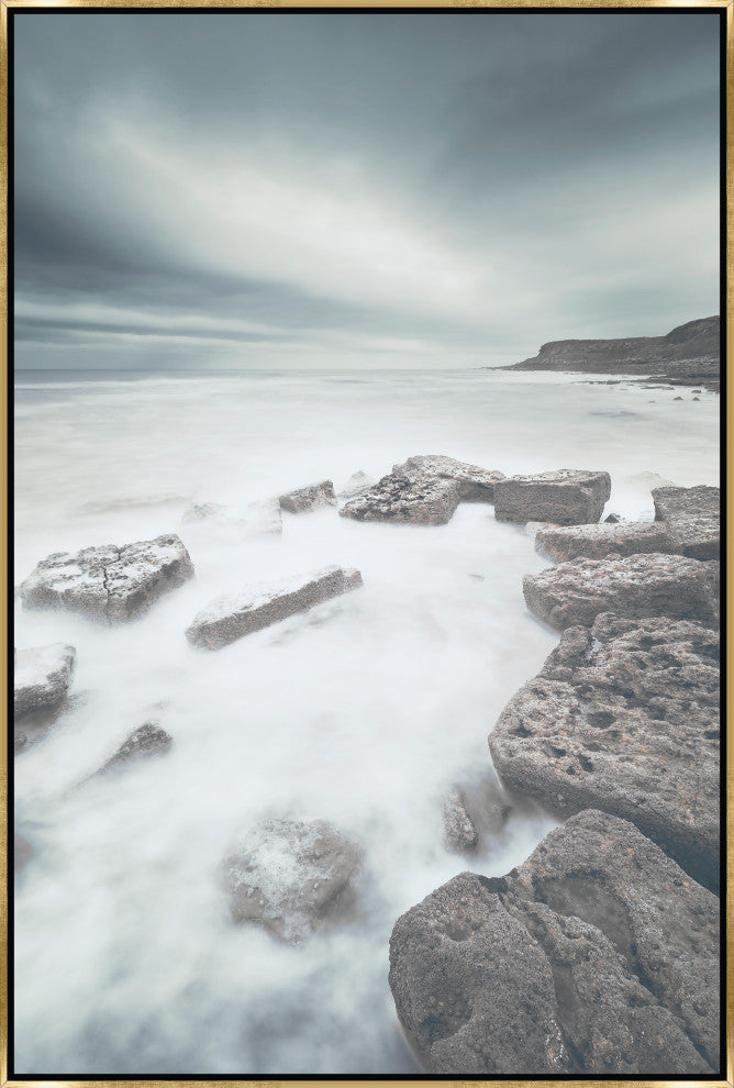 30x45 Land of Iceland, Framed Artwork, Gold