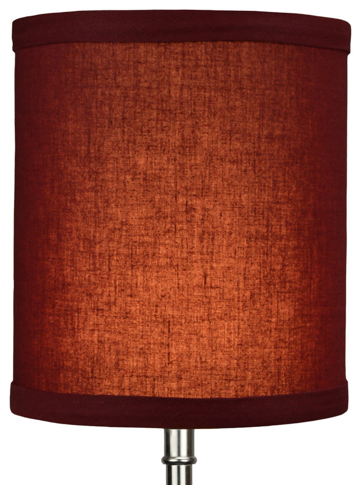 Fenchel Shades 6"x6"x7" Spider Attachment Drum Lamp Shade, Linen Brick
