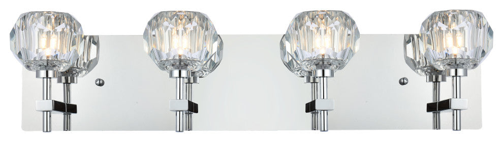 4 Light Wall Sconce, Chrome