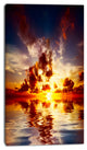 Caribbean Sunset with Beautiful Sky, Large Seashore Canvas Wall Art, 16"x32"