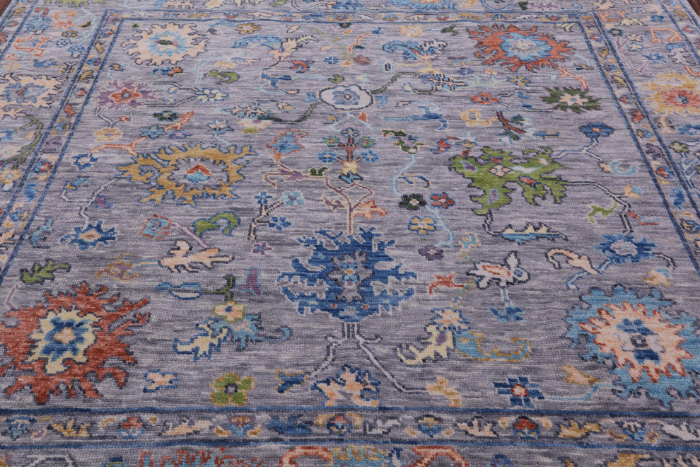 8' Square Turkish Oushak Handmade Wool Rug - Q15662