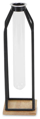 Black Tall Metal Stand With Glass Tube