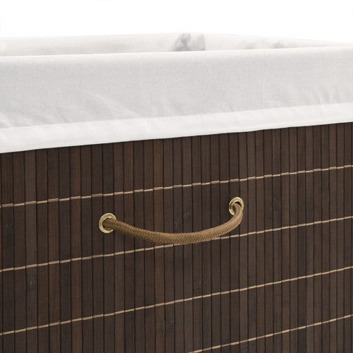 vidaXL Laundry Basket Laundry Hamper Dirty Clothes Basket Dark Brown Bamboo