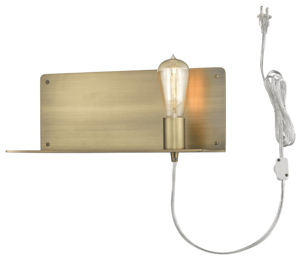Dull Gold Shelf Wall Light