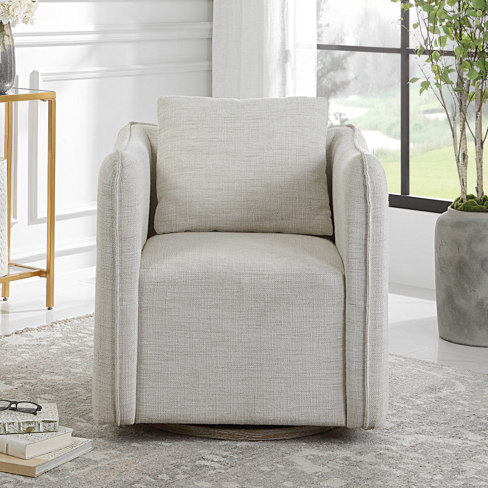 Uttermost Corben White swivel Chair