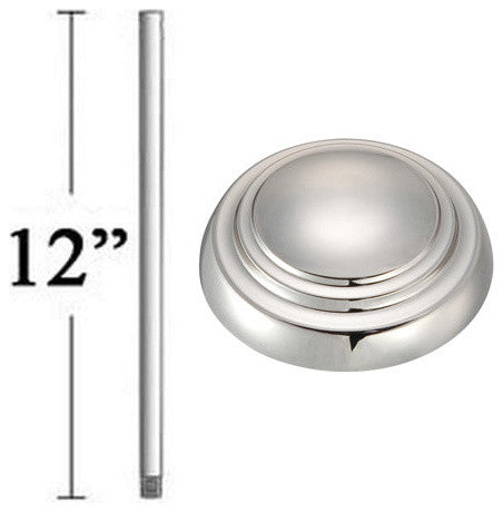 MinkaAire MA DR512 12" Ceiling Fan Downrod for 9 Ft Ceilings - Polished Nickel
