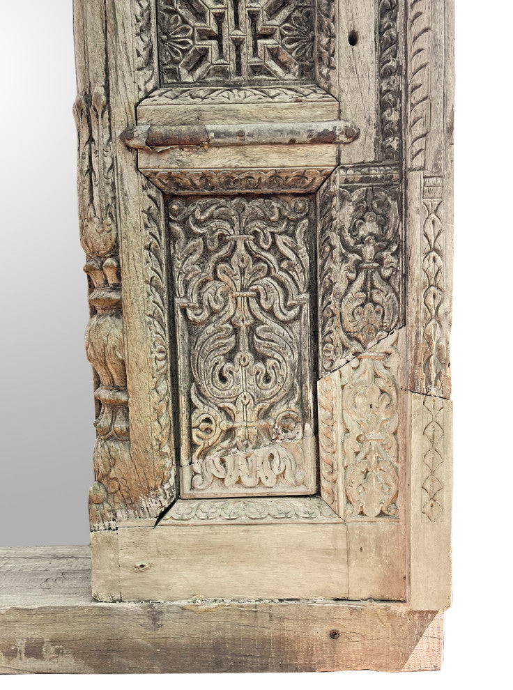 Consigned Large Old India Doorway Mirror 1