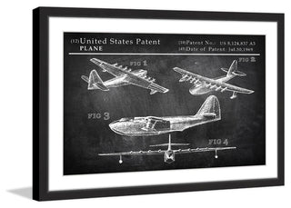 "Historical Airplane" Framed Painting Print, 24"x16"