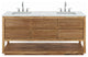 Oakman Marble Top Vanity in Mango Wood with Faucet, 72, Vanity With Chrome Faucet