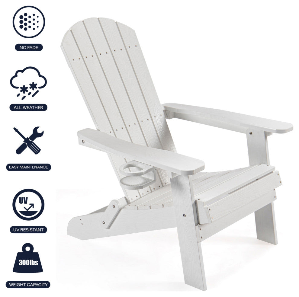 Inspired Home Colston Outdoor Chair, Weather Resistant, White