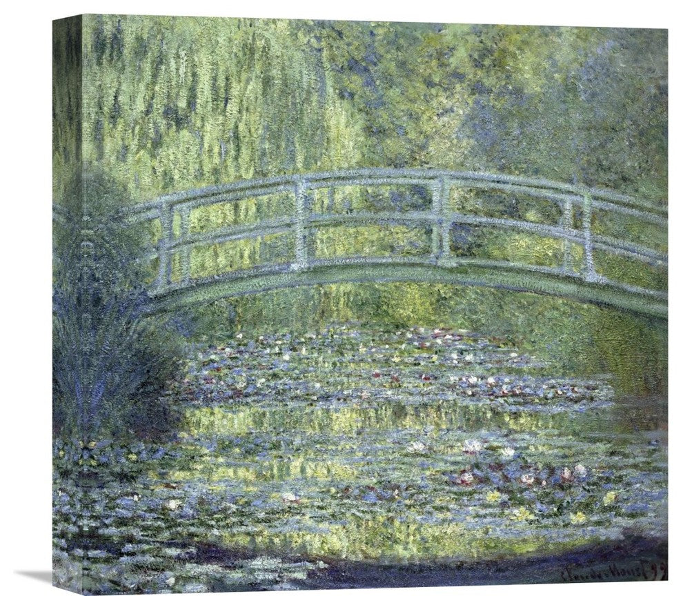 "Japanese Bridge" Stretched Canvas Giclee by Claude Monet, 16"x16"