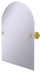 Frameless Arched Top Beveled Edge Tilt Mirror, Polished Brass