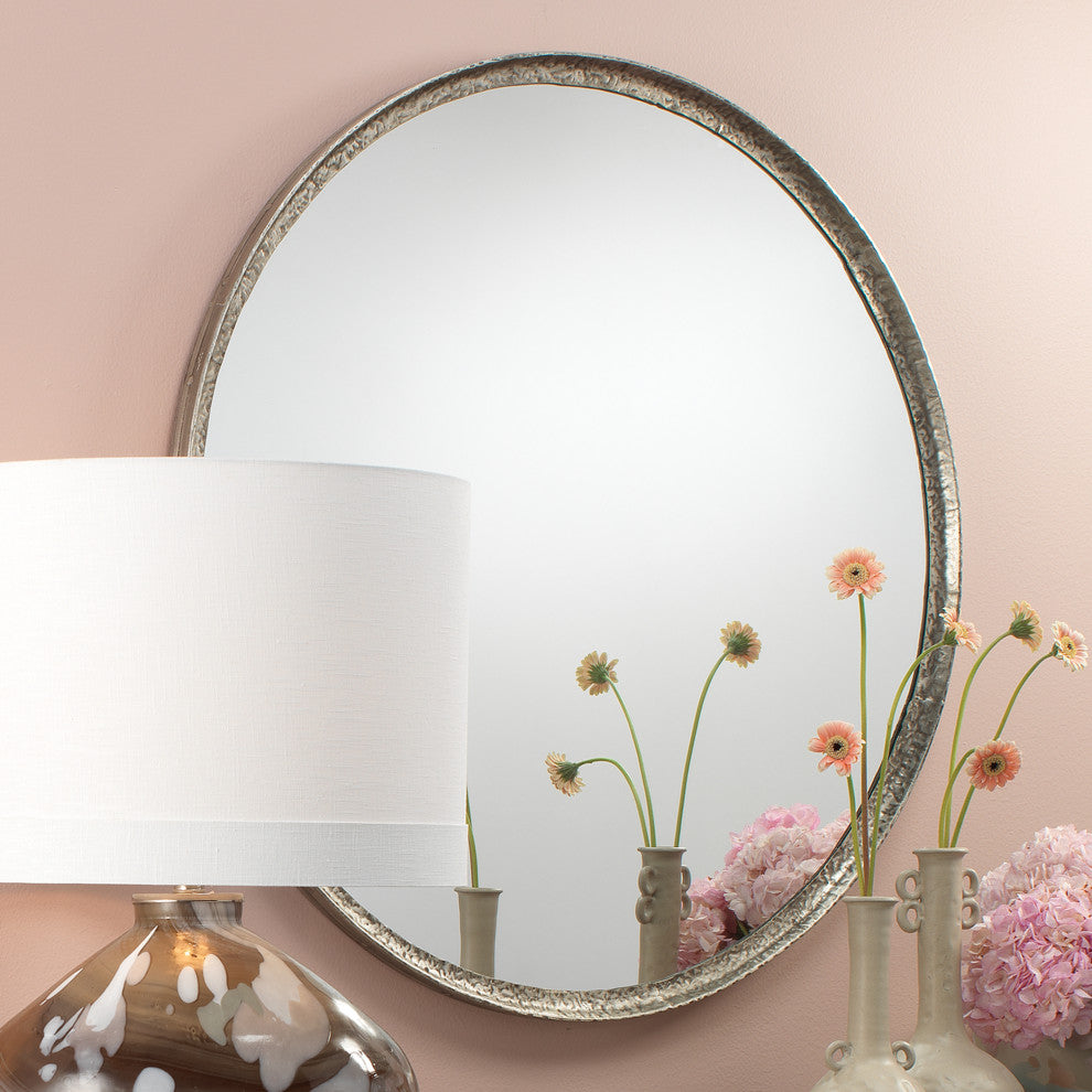 Refined Round Mirror, Silver