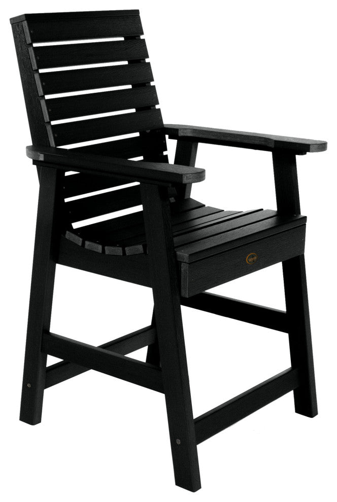 Glennville Counter Dining Arm Chair, Weathered Acorn, Black
