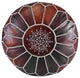 7 Colors Handmade Moroccan Ottomans, Genuine Leather Poufs, Rustic Brown