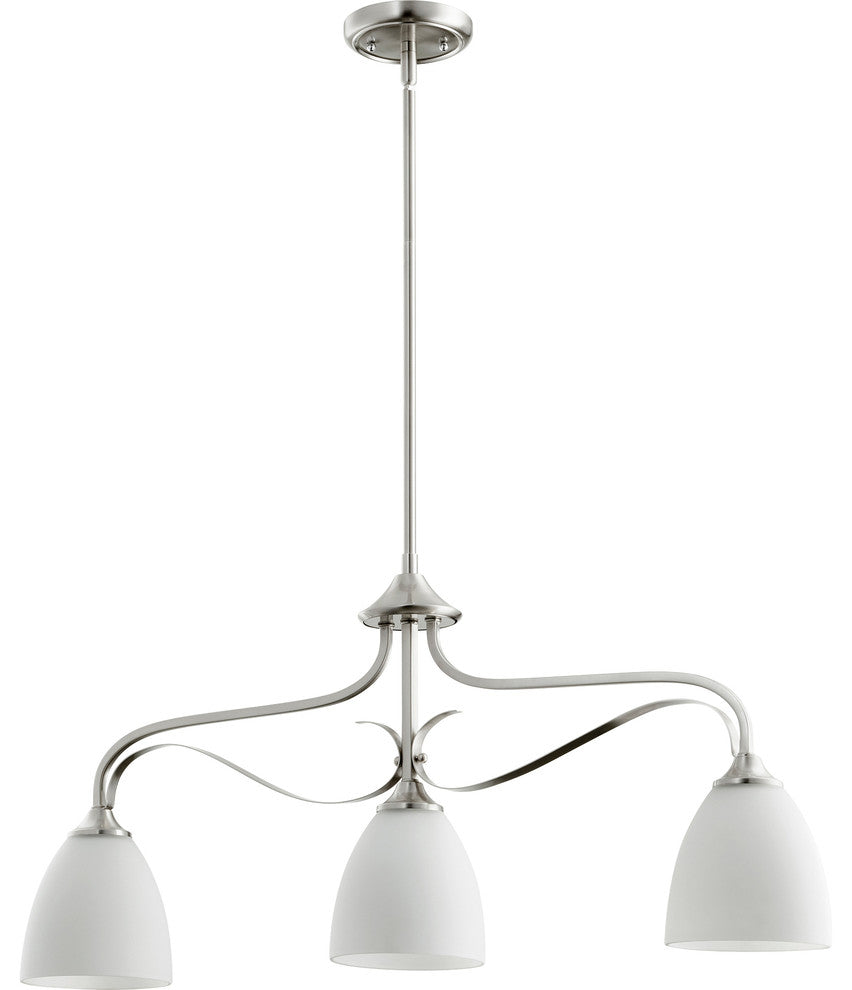 Jardin 3-Light Island Fixture, Satin Nickel