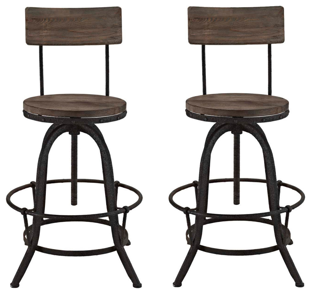 Modern Brown Procure Bar Stool Set of 2