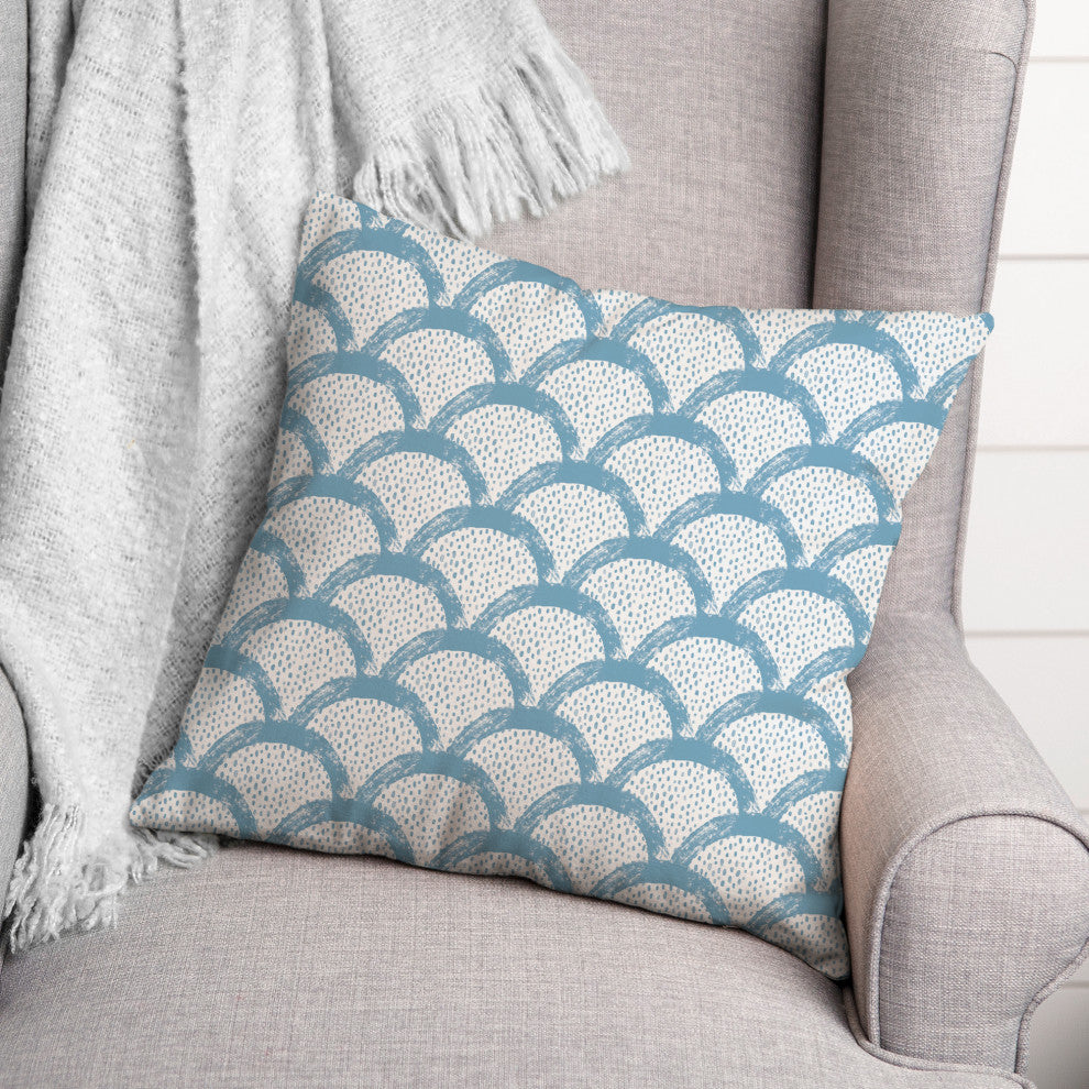 Blue Scallops 18x18 Indoor/Outdoor Pillow