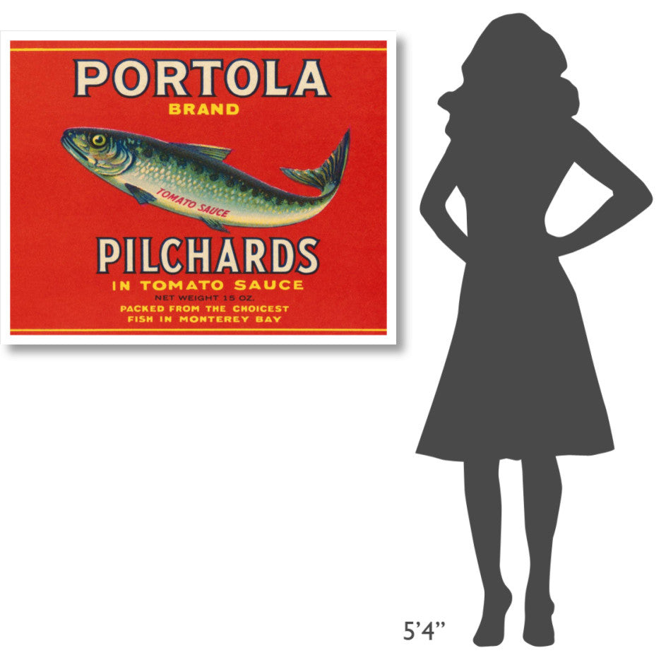 "Portola Brand Pilchards" Digital Paper Print by Retrolabel, 42"x33"
