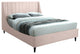 Eva Velvet Upholstered Bed, Pink, Full