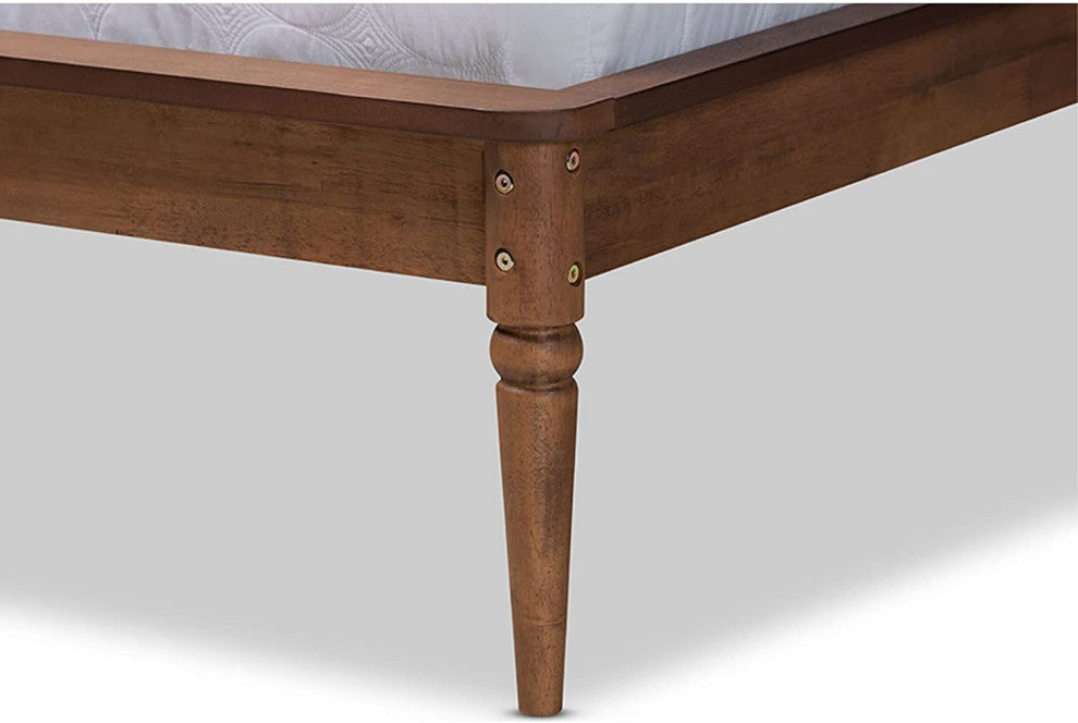 Contemporary Light Grey Fabric Upholstered Wood Full Size Platform Bed