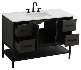 Home Living 48" Single Bathroom Vanity, Mocha Brown